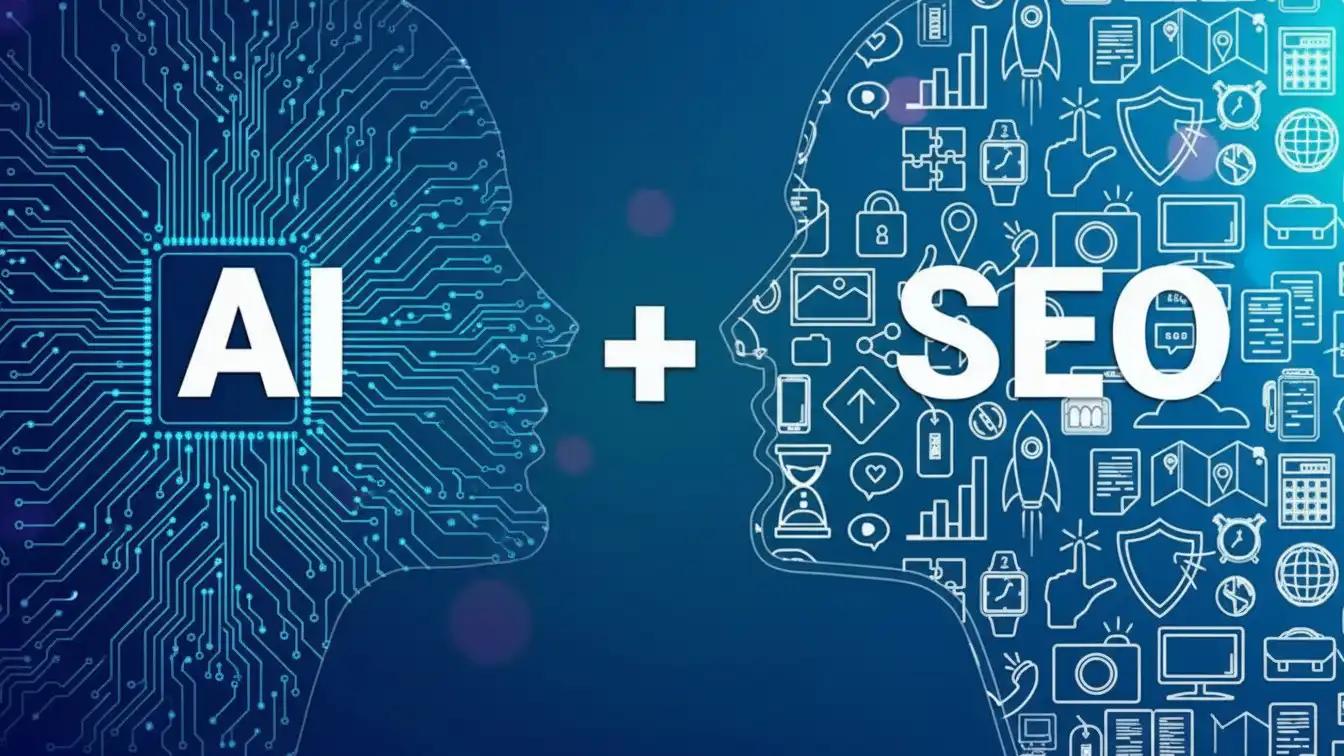 traditional seo vs ai seo illustrated as human intelligence combined with artificial intelligence in modern search optimization