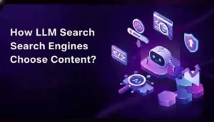 Illustration showing how LLM search engines evaluate and select website content