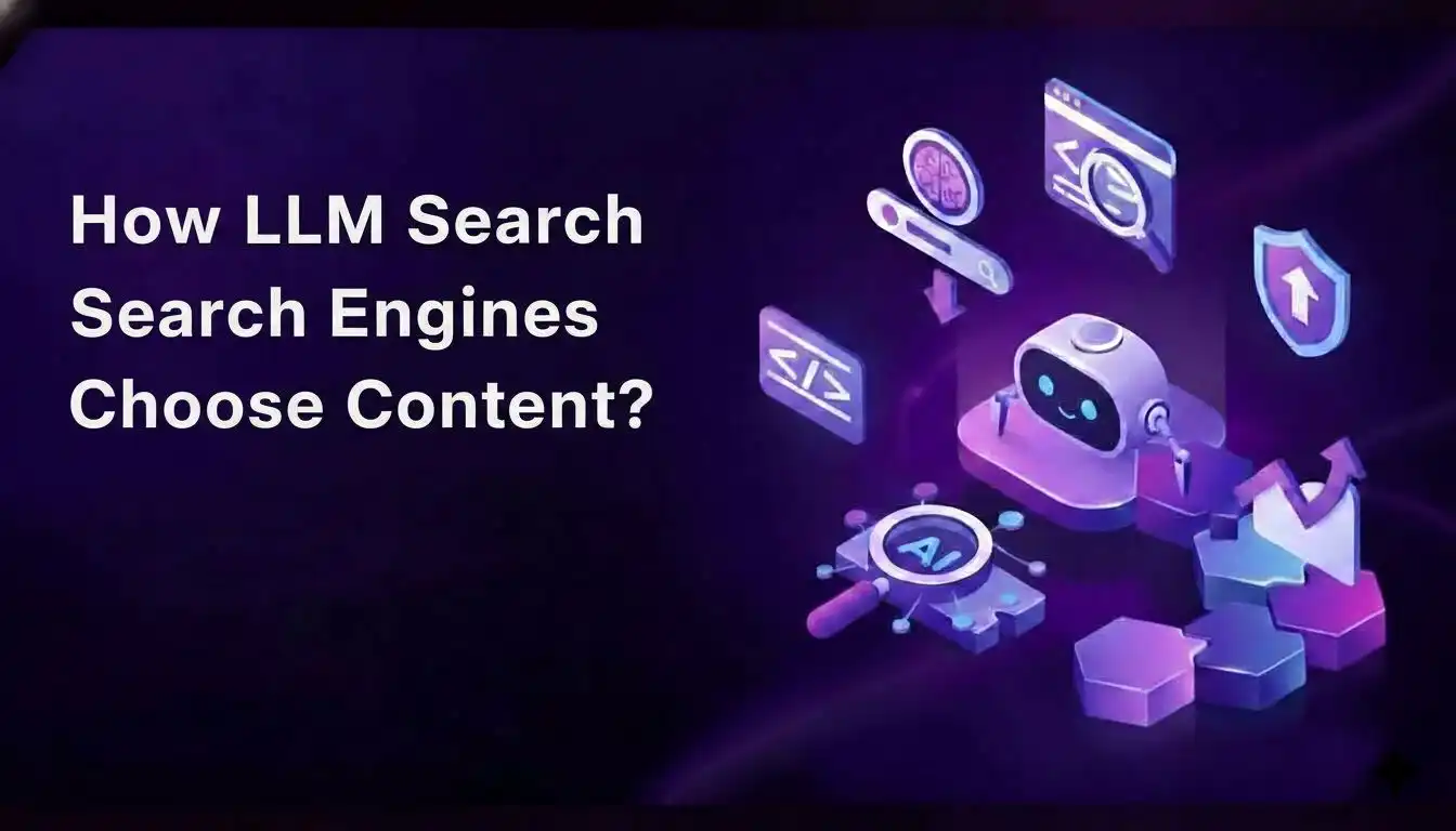 Illustration showing how LLM search engines evaluate and select website content