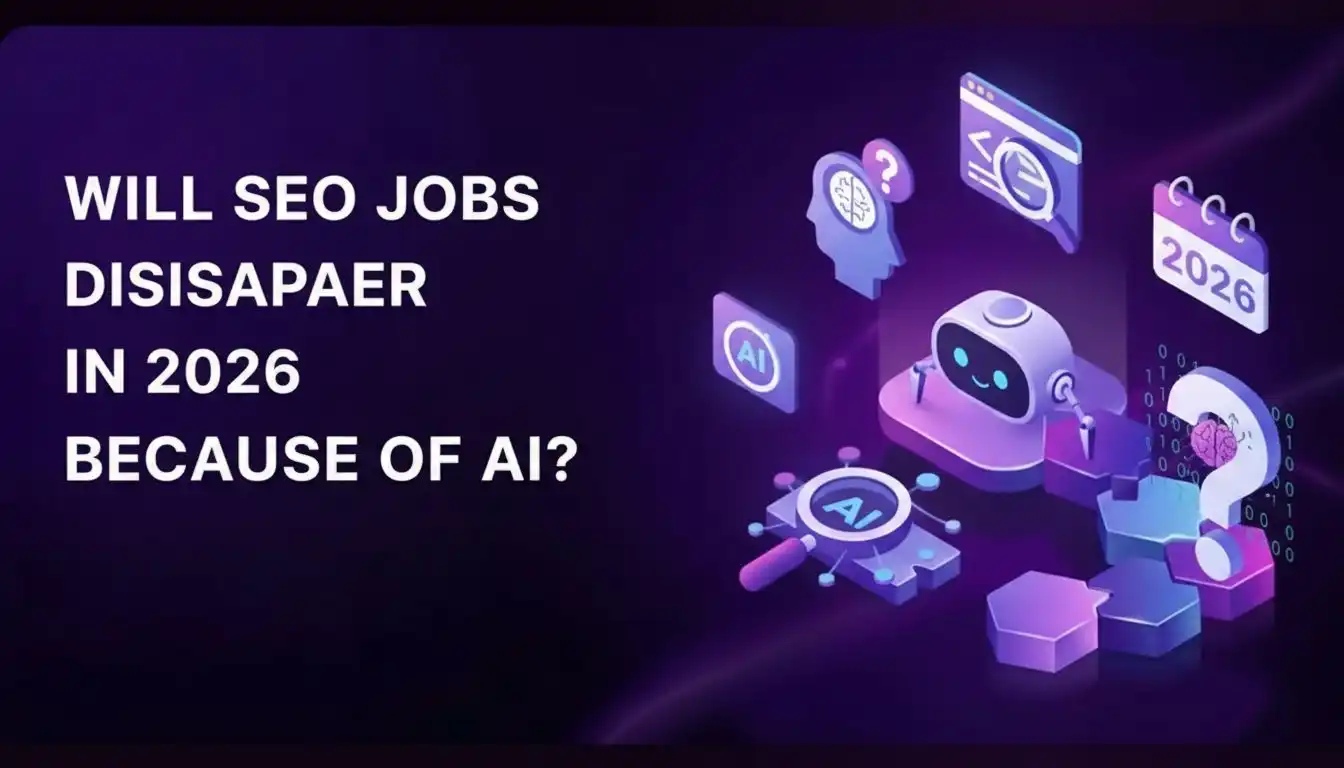 Illustration asking will SEO jobs disappear in 2026 due to AI-hackandgrow