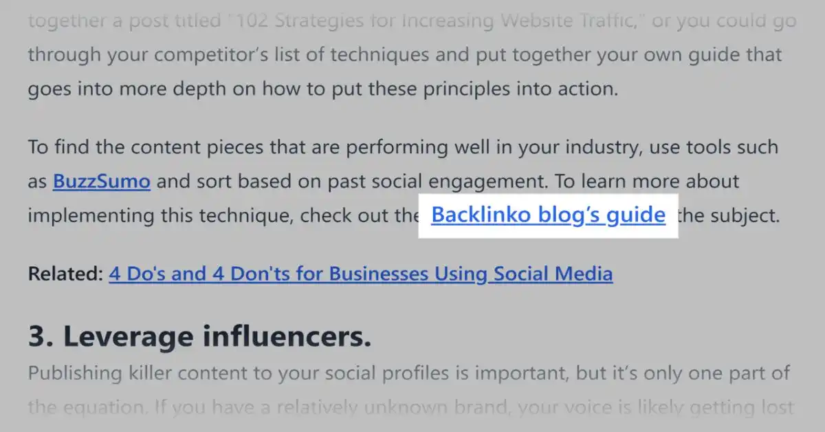Example of content strategy and backlink research using tools like BuzzSumo as explained by Hack and Grow for SEO learning