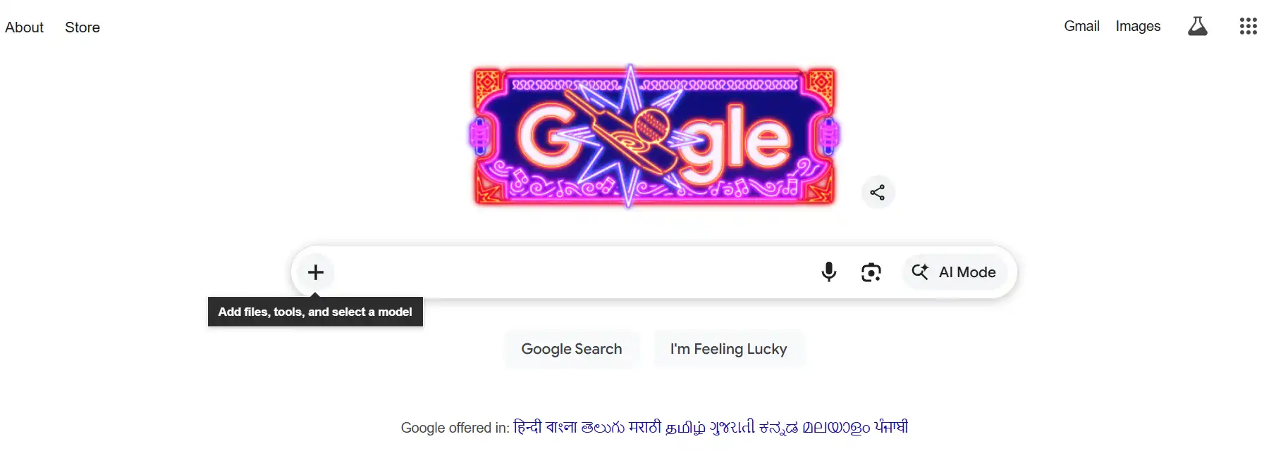 Google AI Mode search interface showing AI-powered search experience and conversational search results in Google